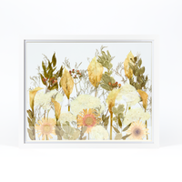 White Wood Bouquet Frame - 16x20 | Field Design with Glass Float Background