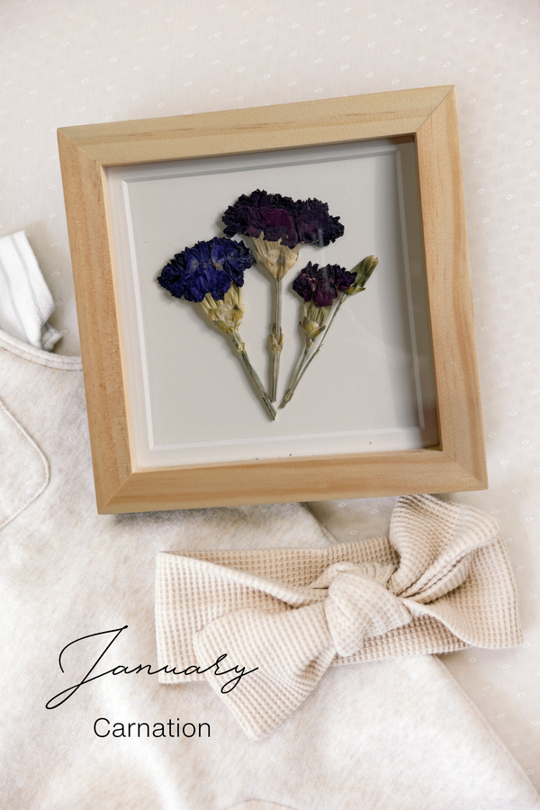 Pressed Birth Flowers in Frames (Ships Immediately)