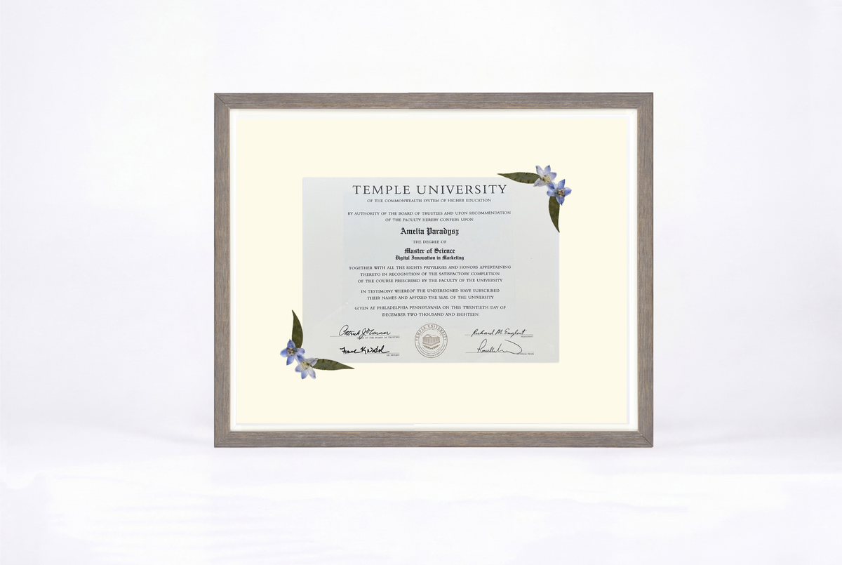 Pressed Flower Diploma Frame | 16x20 Graduation Keepsake
