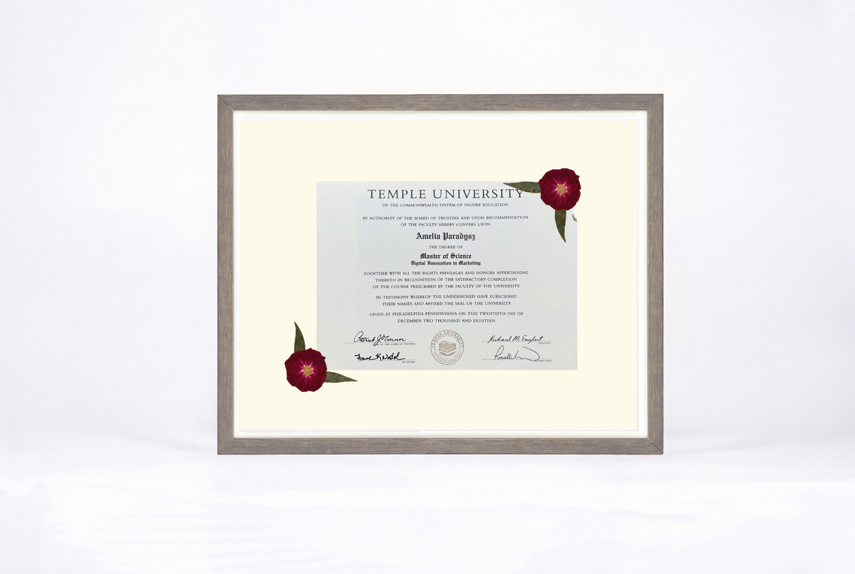 Pressed Flower Diploma Frame | 16x20 Graduation Keepsake