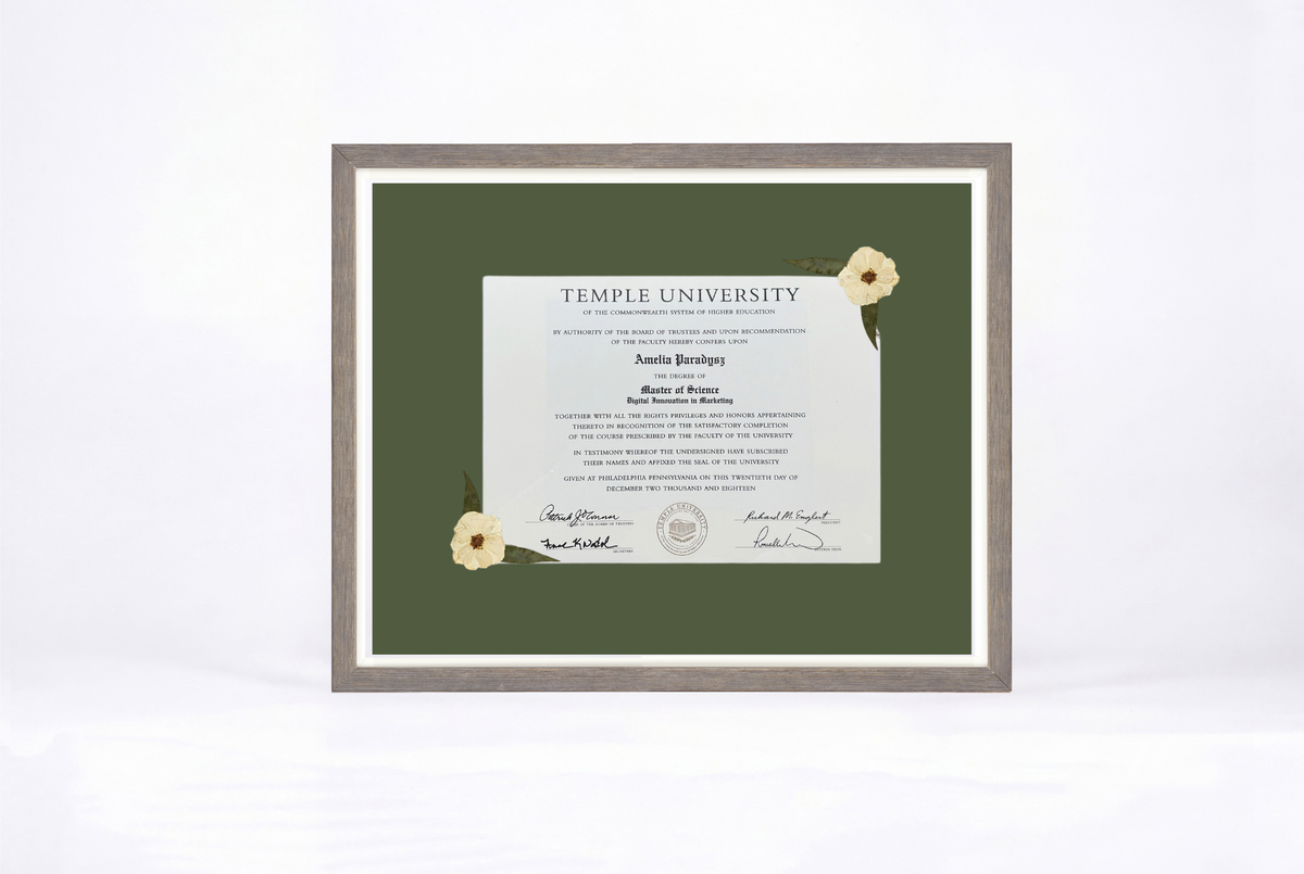 Pressed Flower Diploma Frame | 16x20 Graduation Keepsake