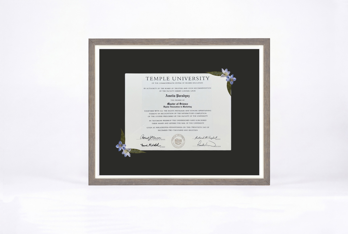 Pressed Flower Diploma Frame | 16x20 Graduation Keepsake
