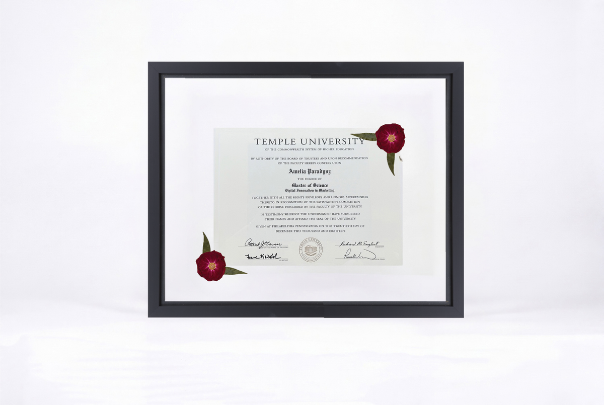 Pressed Flower Diploma Frame | 16x20 Graduation Keepsake