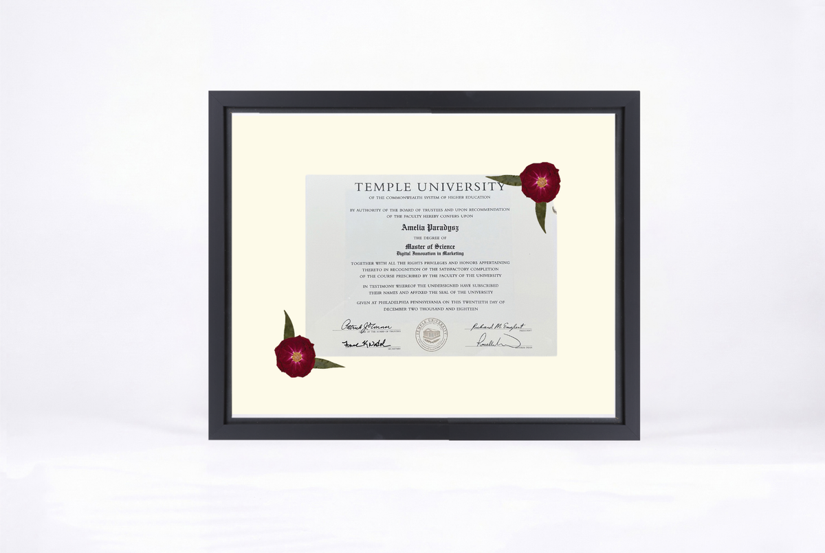 Pressed Flower Diploma Frame | 16x20 Graduation Keepsake