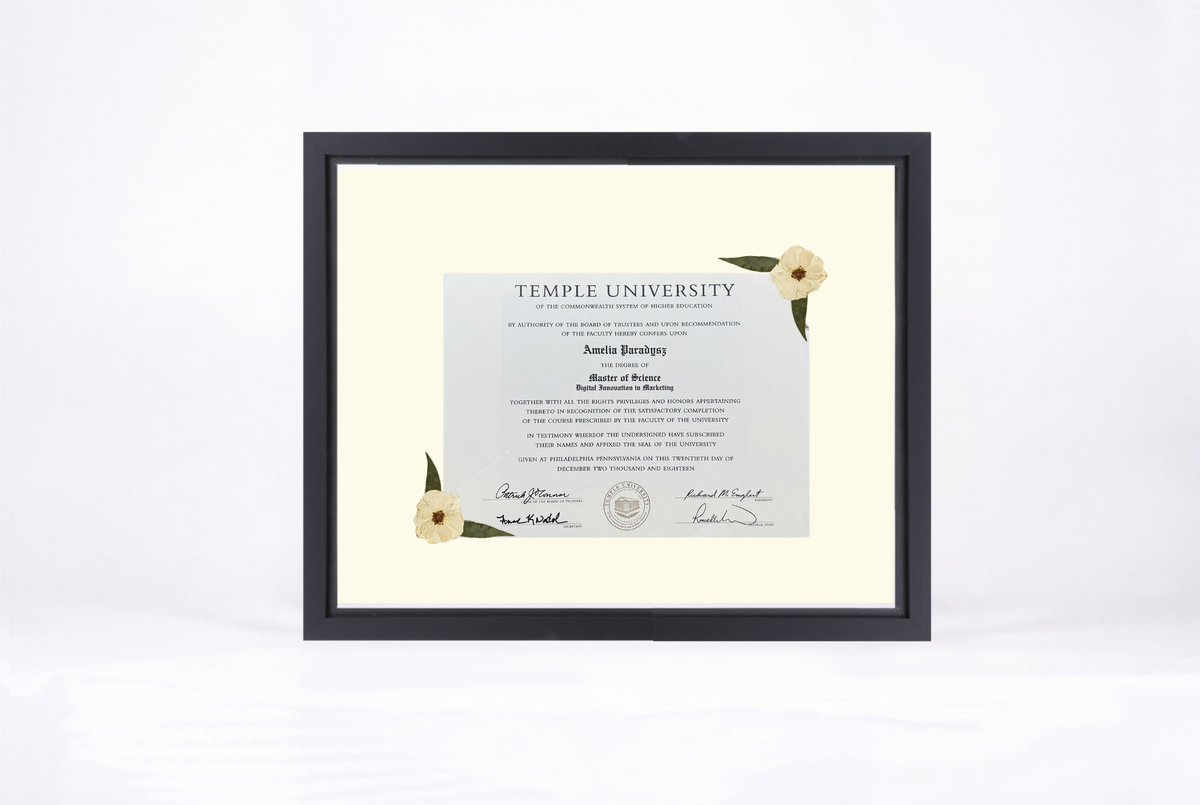 Pressed Flower Diploma Frame | 16x20 Graduation Keepsake