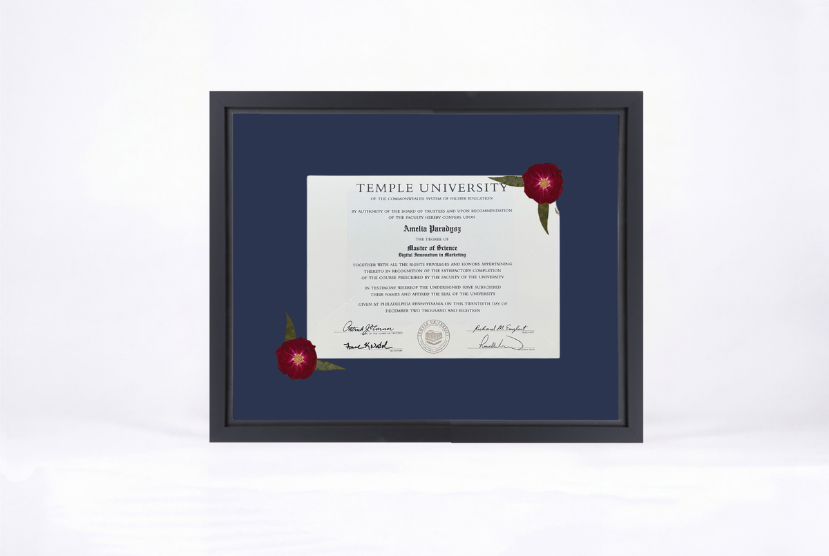 Pressed Flower Diploma Frame | 16x20 Graduation Keepsake