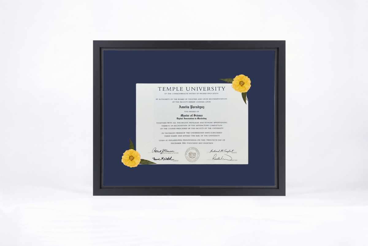 Pressed Flower Diploma Frame | 16x20 Graduation Keepsake