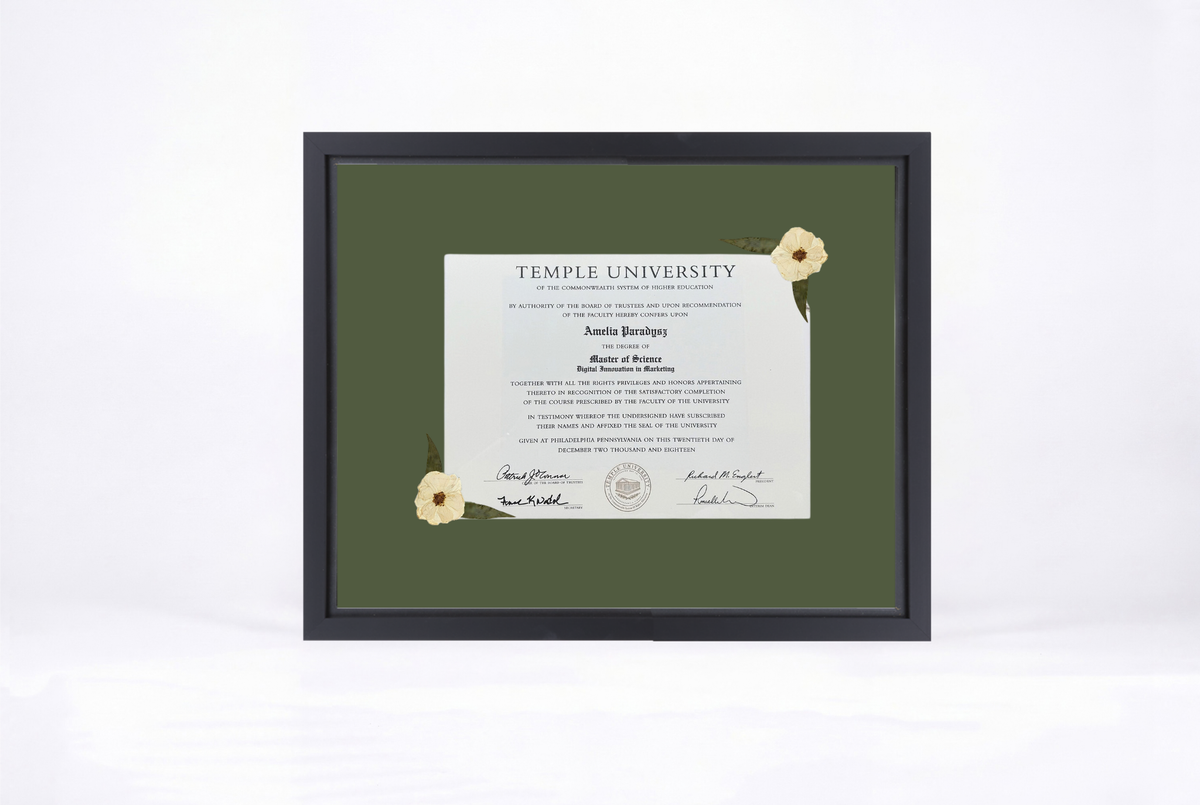 Pressed Flower Diploma Frame | 16x20 Graduation Keepsake
