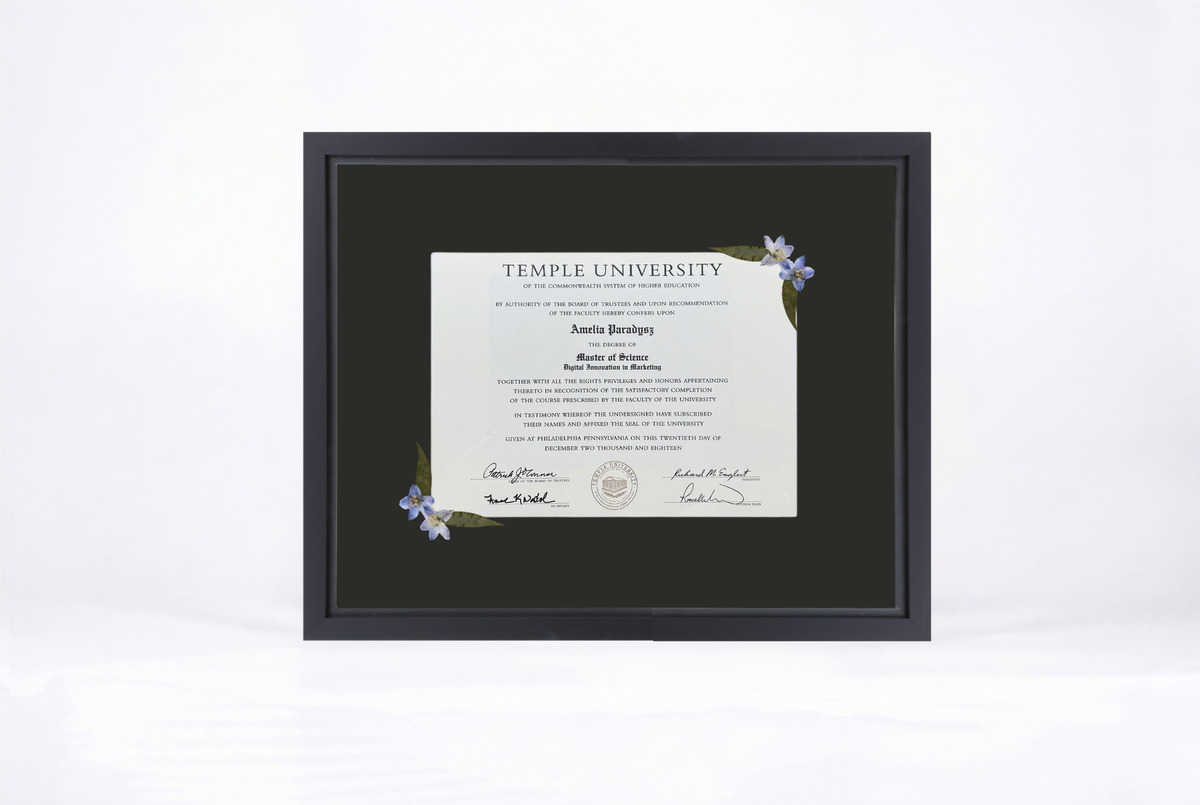 Pressed Flower Diploma Frame | 16x20 Graduation Keepsake