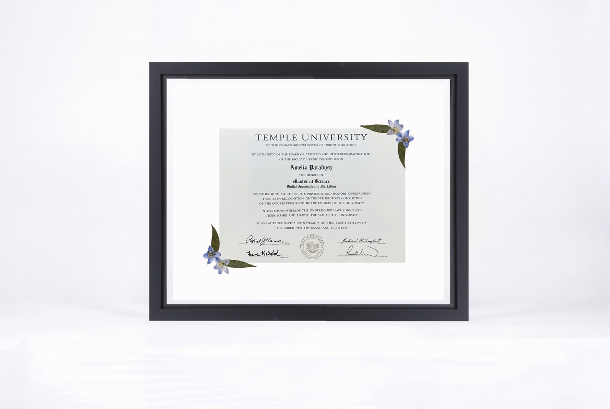 Pressed Flower Diploma Frame | 16x20 Graduation Keepsake