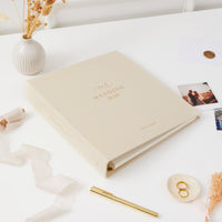 Blush and Gold Wedding Day Photo Album | Includes Photo Corners and Extra Pages