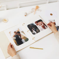Blush and Gold Wedding Day Photo Album | Includes Photo Corners and Extra Pages