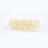 A set of dry petal confetti coasters shown as a way to preserve a bouquet that's already dry. 