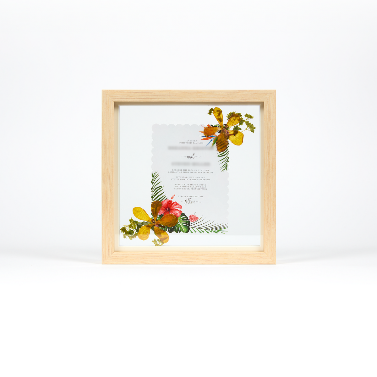 Framed Invitation or Memorial Card | 10x10 Paper Preservation