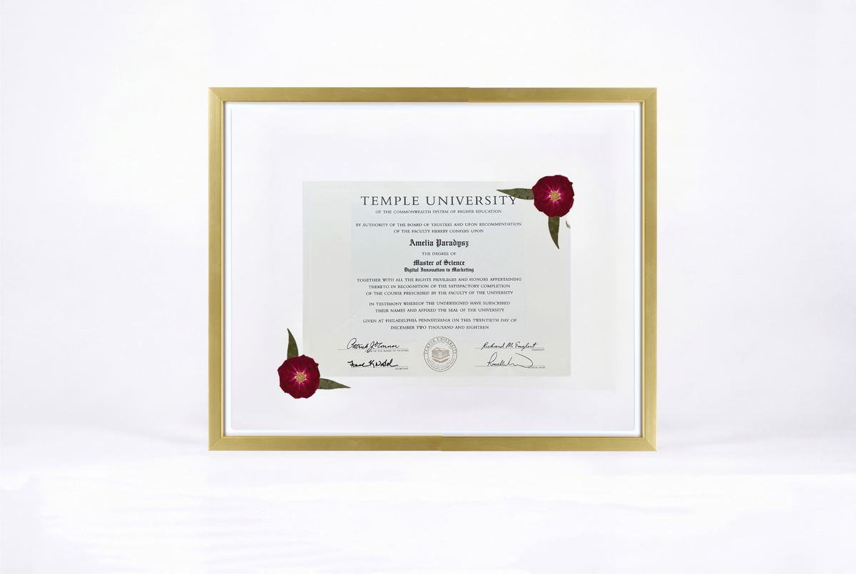 Pressed Flower Diploma Frame | 16x20 Graduation Keepsake