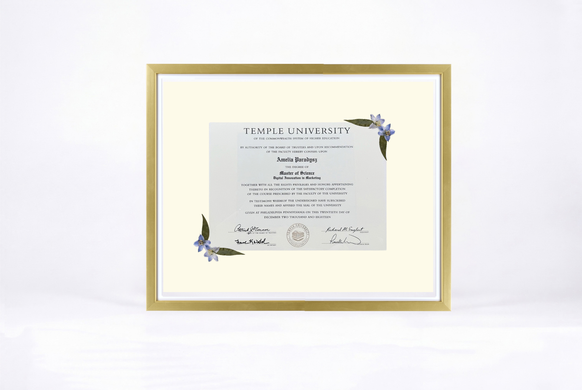 Pressed Flower Diploma Frame | 16x20 Graduation Keepsake