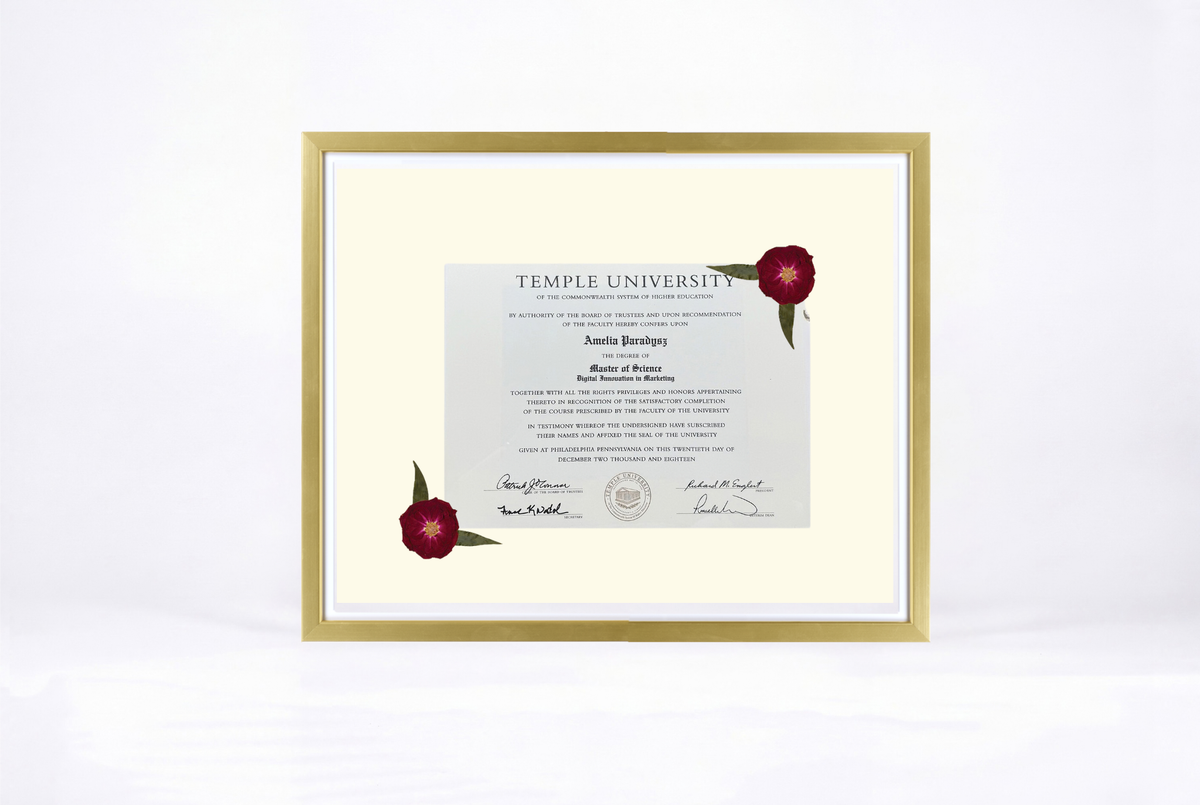 Pressed Flower Diploma Frame | 16x20 Graduation Keepsake