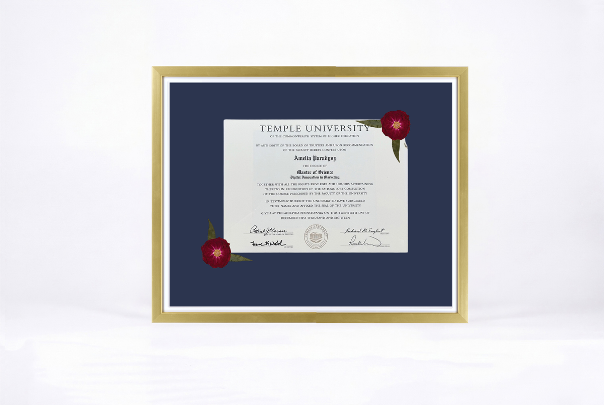 Pressed Flower Diploma Frame | 16x20 Graduation Keepsake