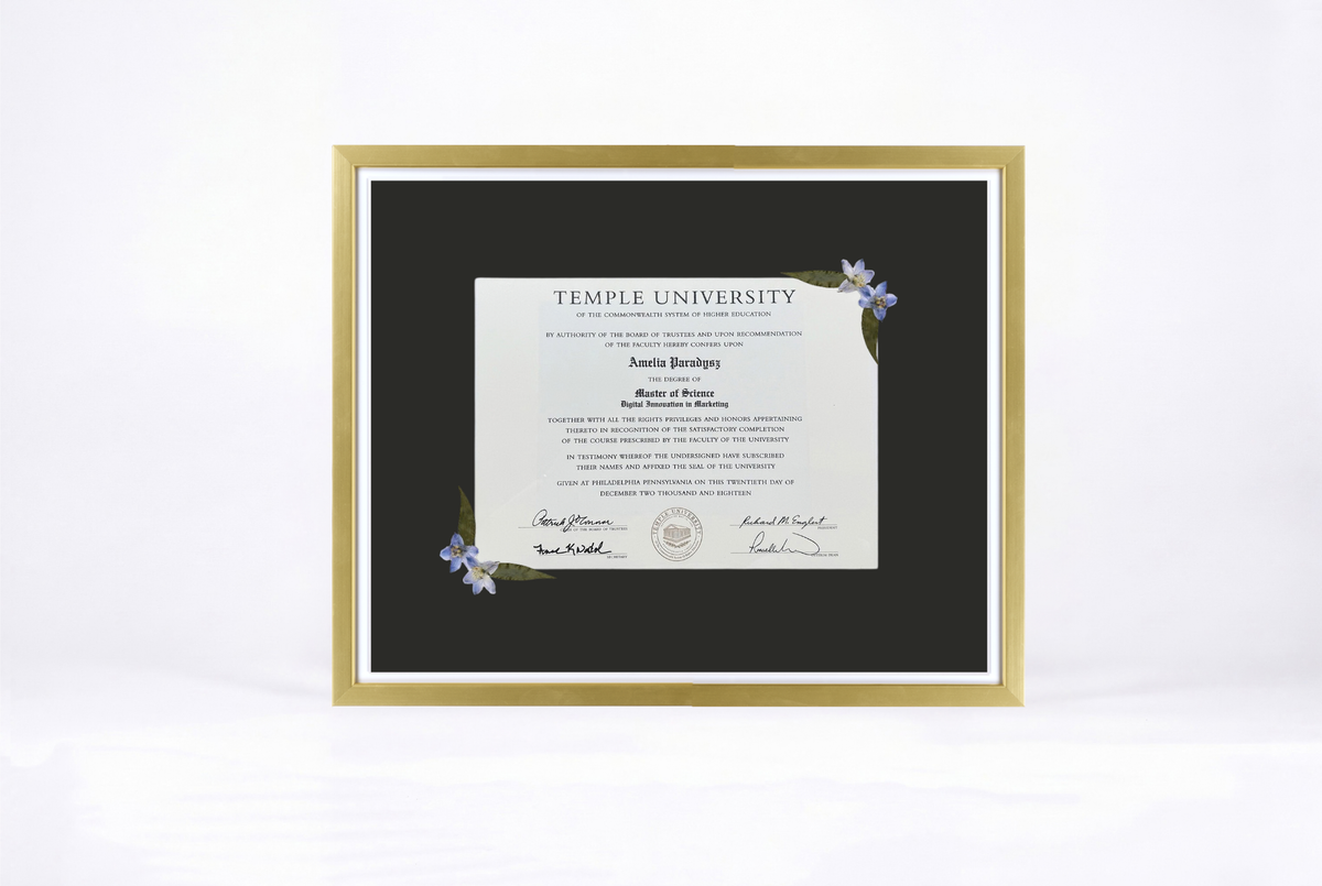 Pressed Flower Diploma Frame | 16x20 Graduation Keepsake