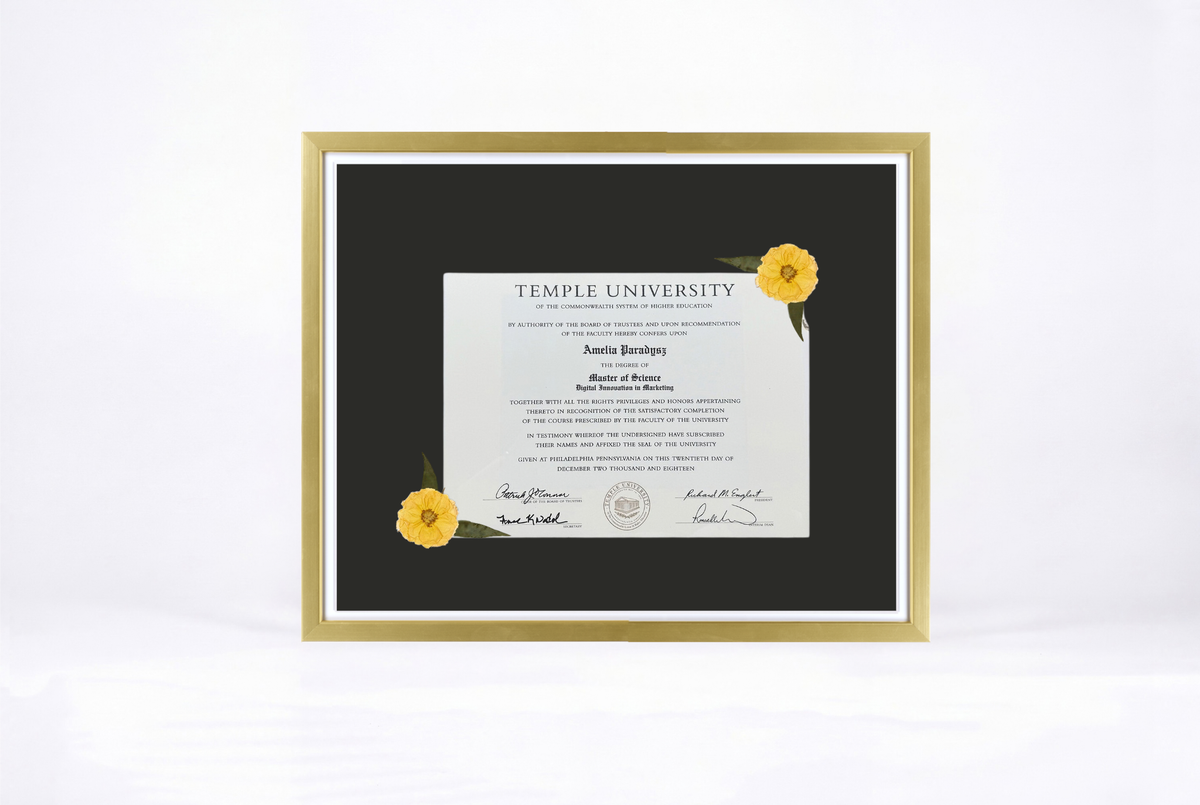 Pressed Flower Diploma Frame | 16x20 Graduation Keepsake