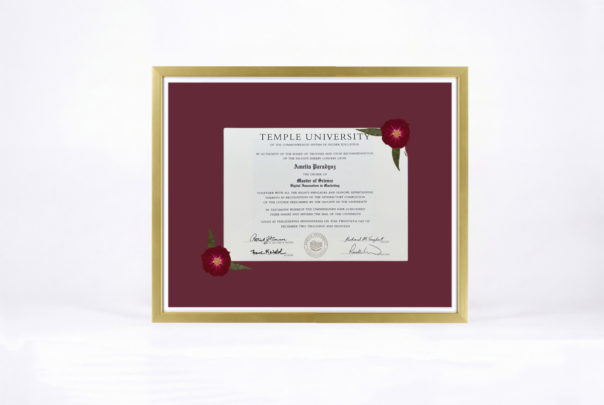 Pressed Flower Diploma Frame | 16x20 Graduation Keepsake