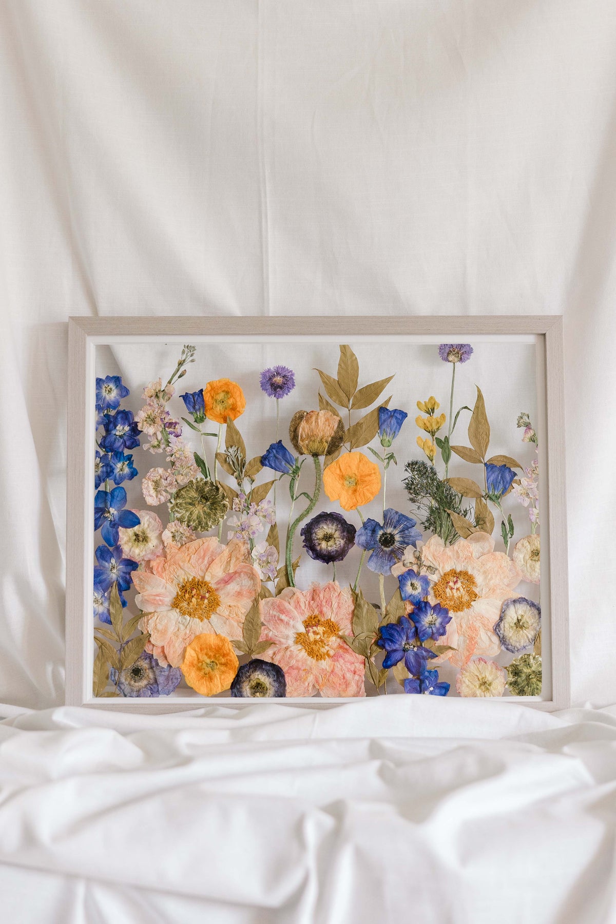 Gray Wood Frame - 16x20 | Pressed Bouquet Frame