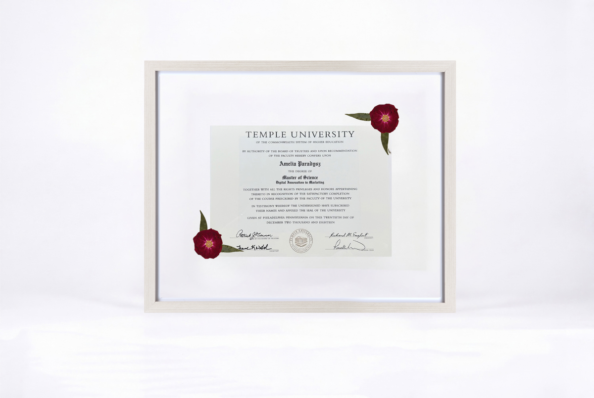 Pressed Flower Diploma Frame | 16x20 Graduation Keepsake
