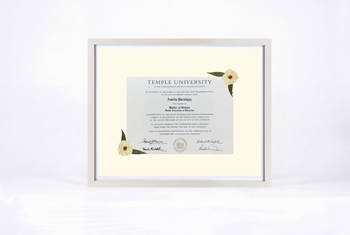 Pressed Flower Diploma Frame | 16x20 Graduation Keepsake