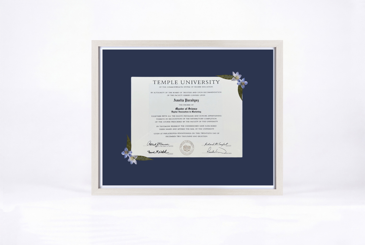 Pressed Flower Diploma Frame | 16x20 Graduation Keepsake