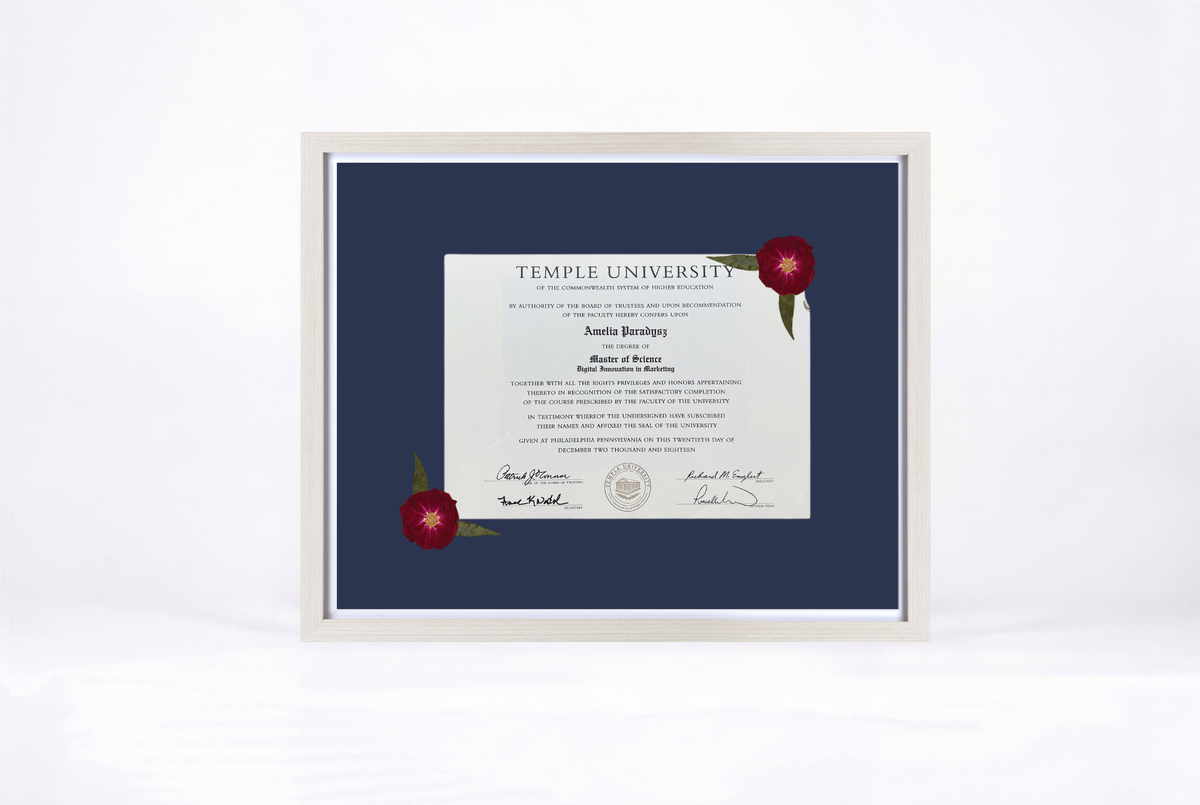 Pressed Flower Diploma Frame | 16x20 Graduation Keepsake