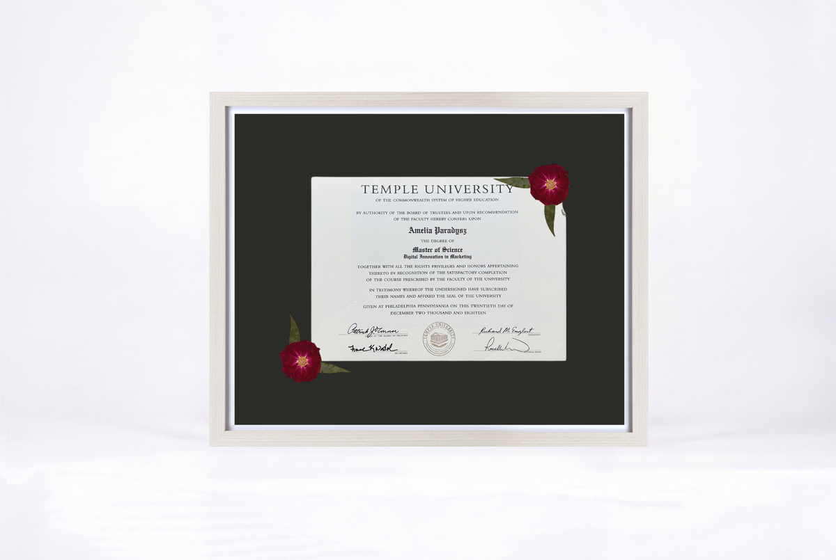 Pressed Flower Diploma Frame | 16x20 Graduation Keepsake