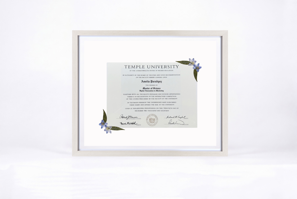 Pressed Flower Diploma Frame | 16x20 Graduation Keepsake