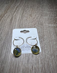 Gold Bezel Cup Hoop Pressed Flower Earring