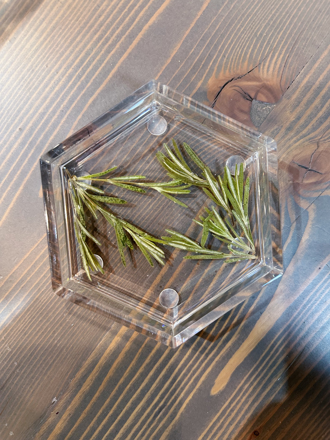 Pressed Flower Hexagon Ring Dishes