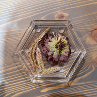 Pressed Flower Hexagon Ring Dishes