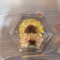 Pressed Flower Hexagon Ring Dishes