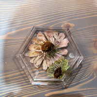 Pressed Flower Hexagon Ring Dishes