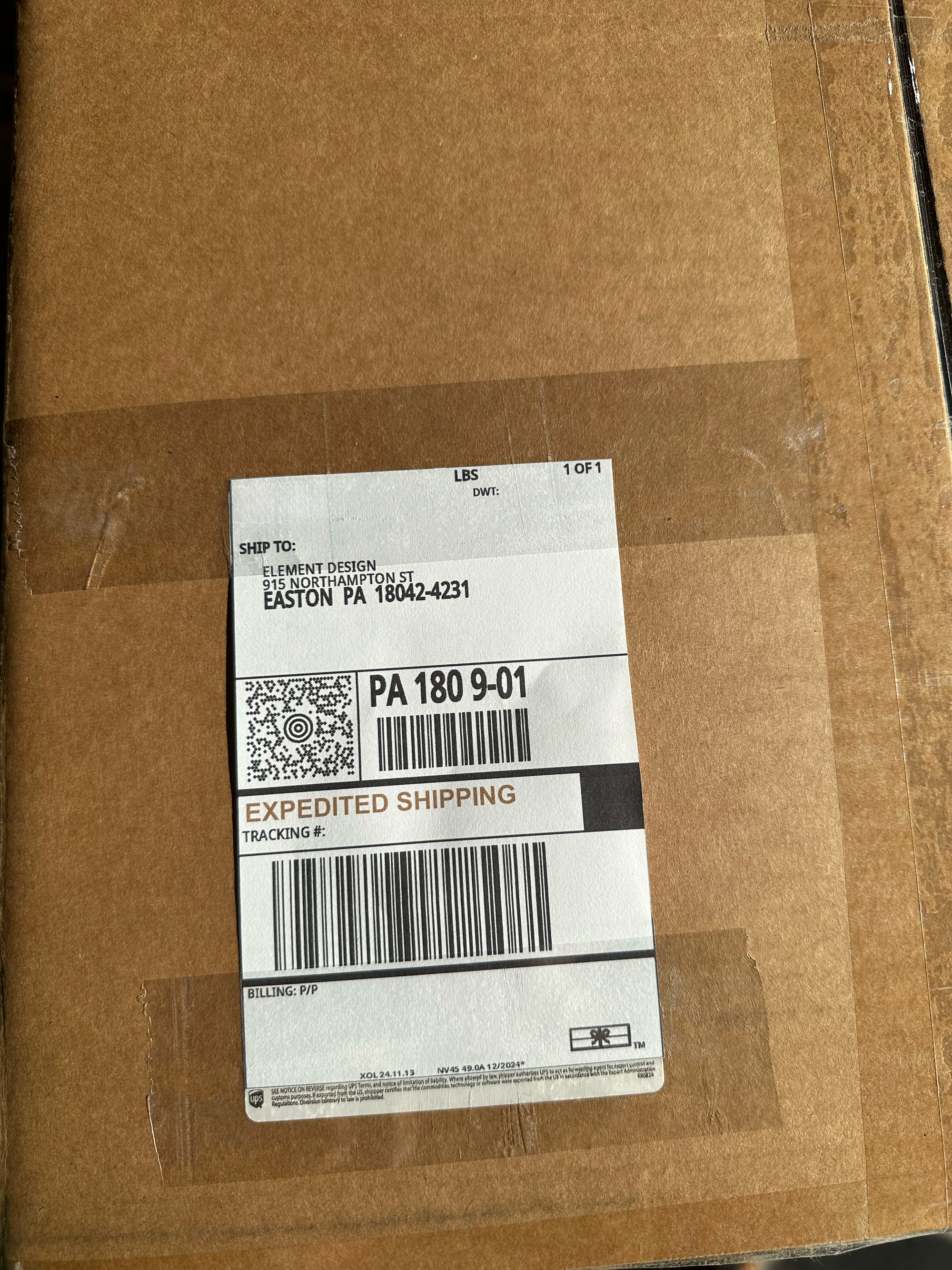 Pre-Paid Expedited UPS Shipping Label