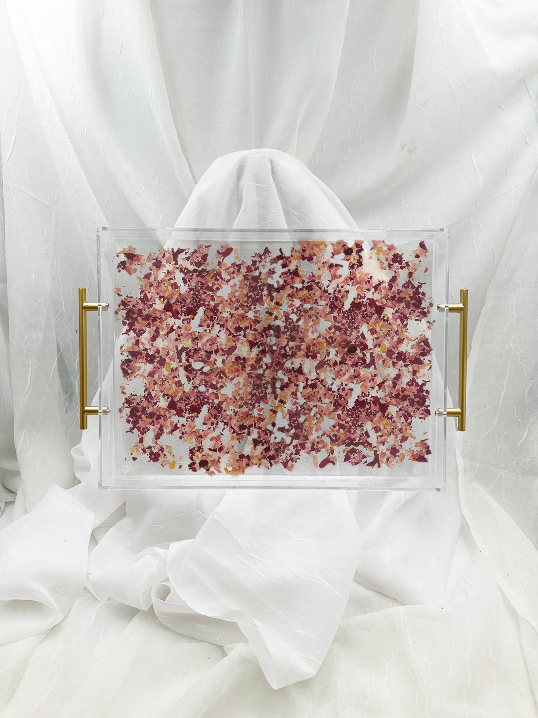 *NEW* Dried Petal Confetti Resin Serving Tray with Handles | 12x16