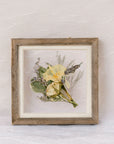 6x6, mini barn wood frame with a pressed boutonniere.