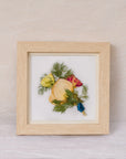 6x6 inch pressed flower natural wood frame with a pressed boutonniere made by Element Design Co