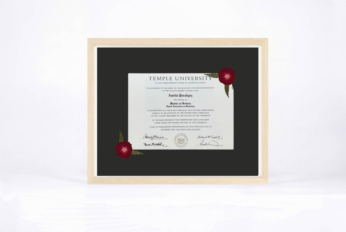 Pressed Flower Diploma Frame | 16x20 Graduation Keepsake