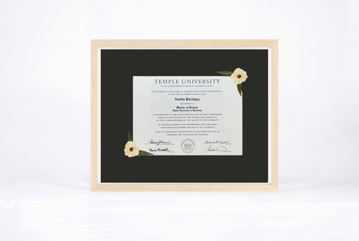 Pressed Flower Diploma Frame | 16x20 Graduation Keepsake