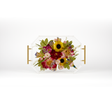 Pressed Flower Resin Serving Tray with Handles | 12x16