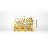 Pressed Flower Resin Serving Tray with Handles | 12x16