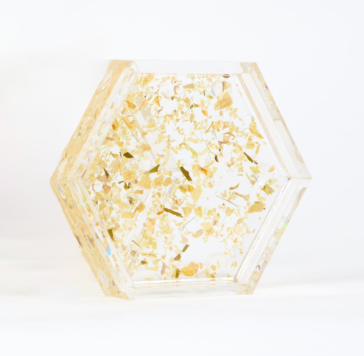 Dried Petal Confetti Resin Ring Dish | 4x4