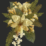 Tropical preserved flower design on a black background