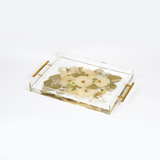 Pressed Flower Resin Serving Tray with Handles | 12x16