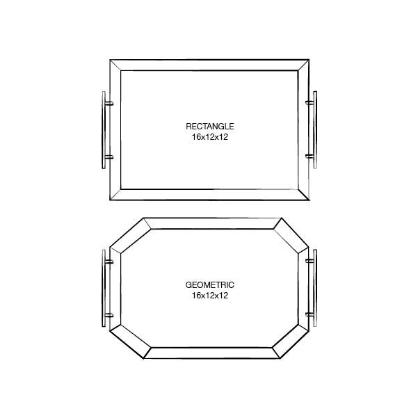 Pressed Flower Resin Serving Tray with Handles | 12x16