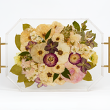 Pressed Flower Resin Serving Tray with Handles | 12x16